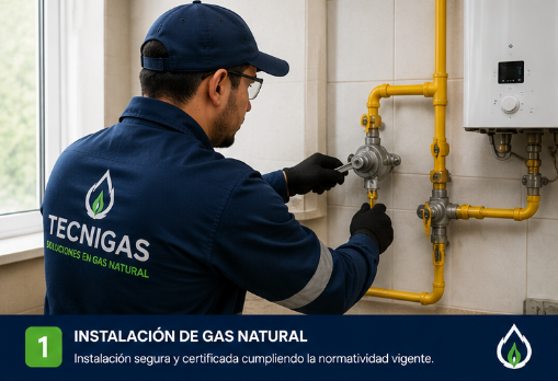 Instalación de gas natural